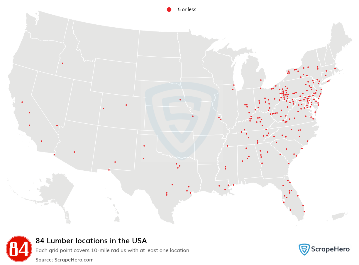 84 Lumber locations