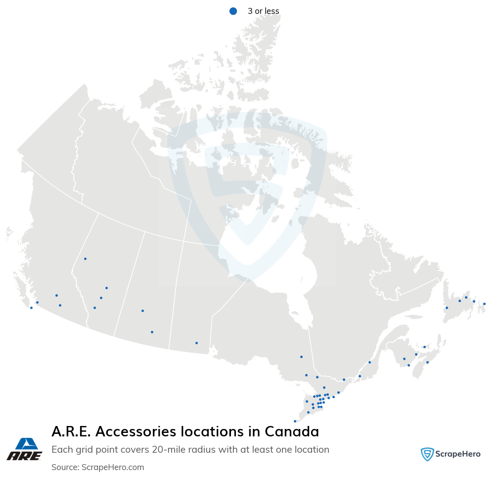 A.R.E. Accessories locations