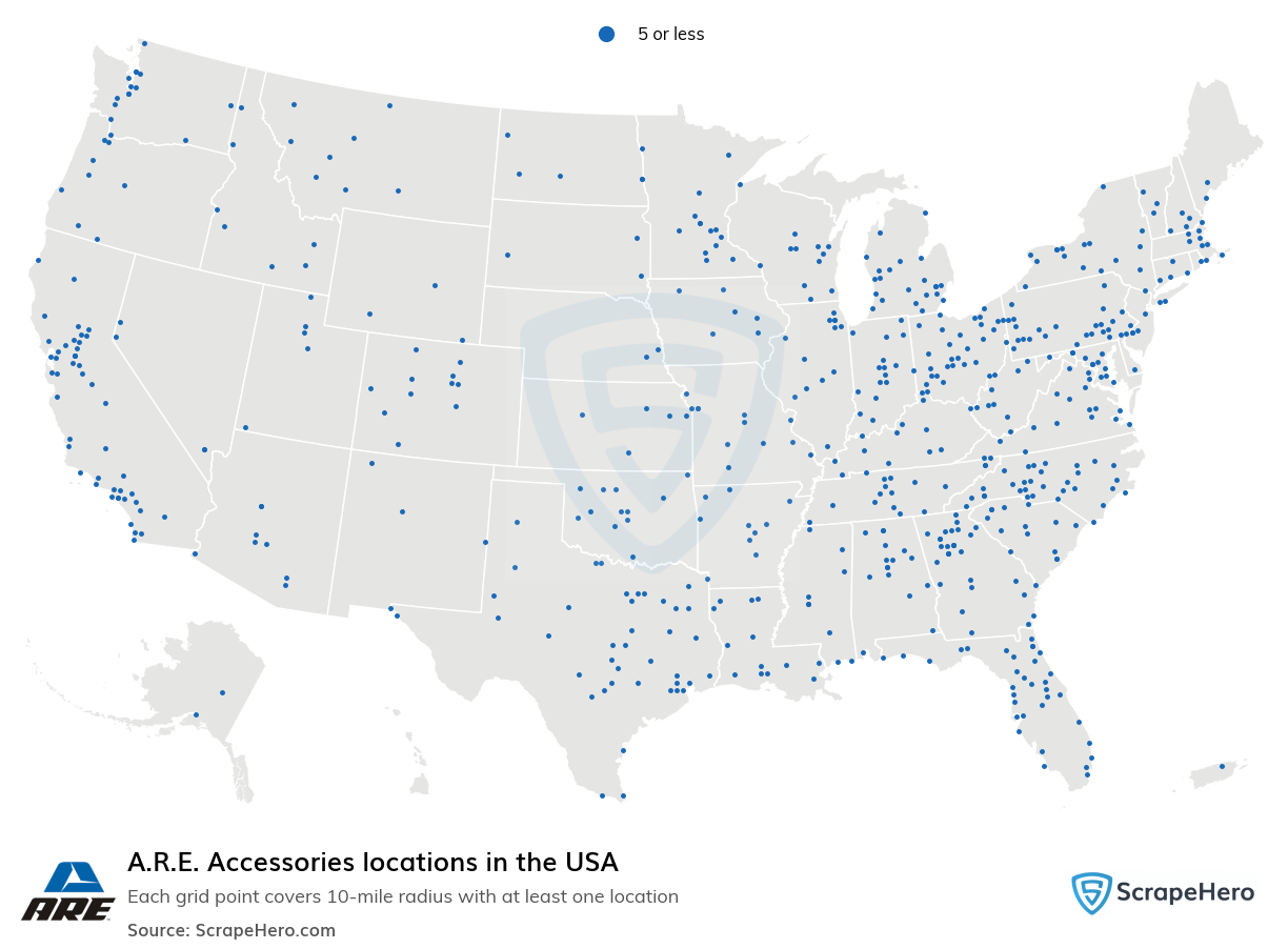 A.R.E. Accessories locations