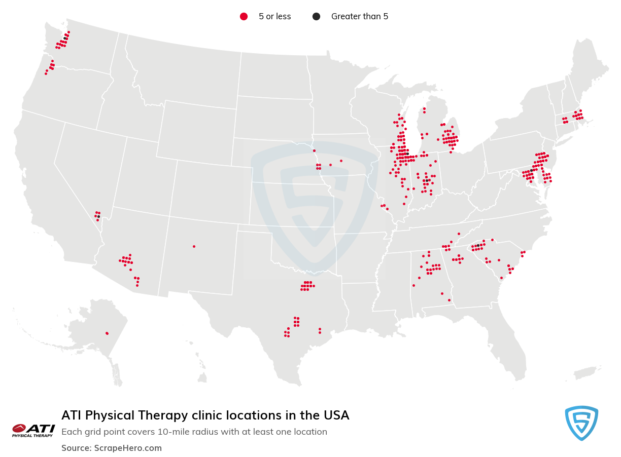 Number Of ATI Physical Therapy Locations In The USA In 2024 ScrapeHero