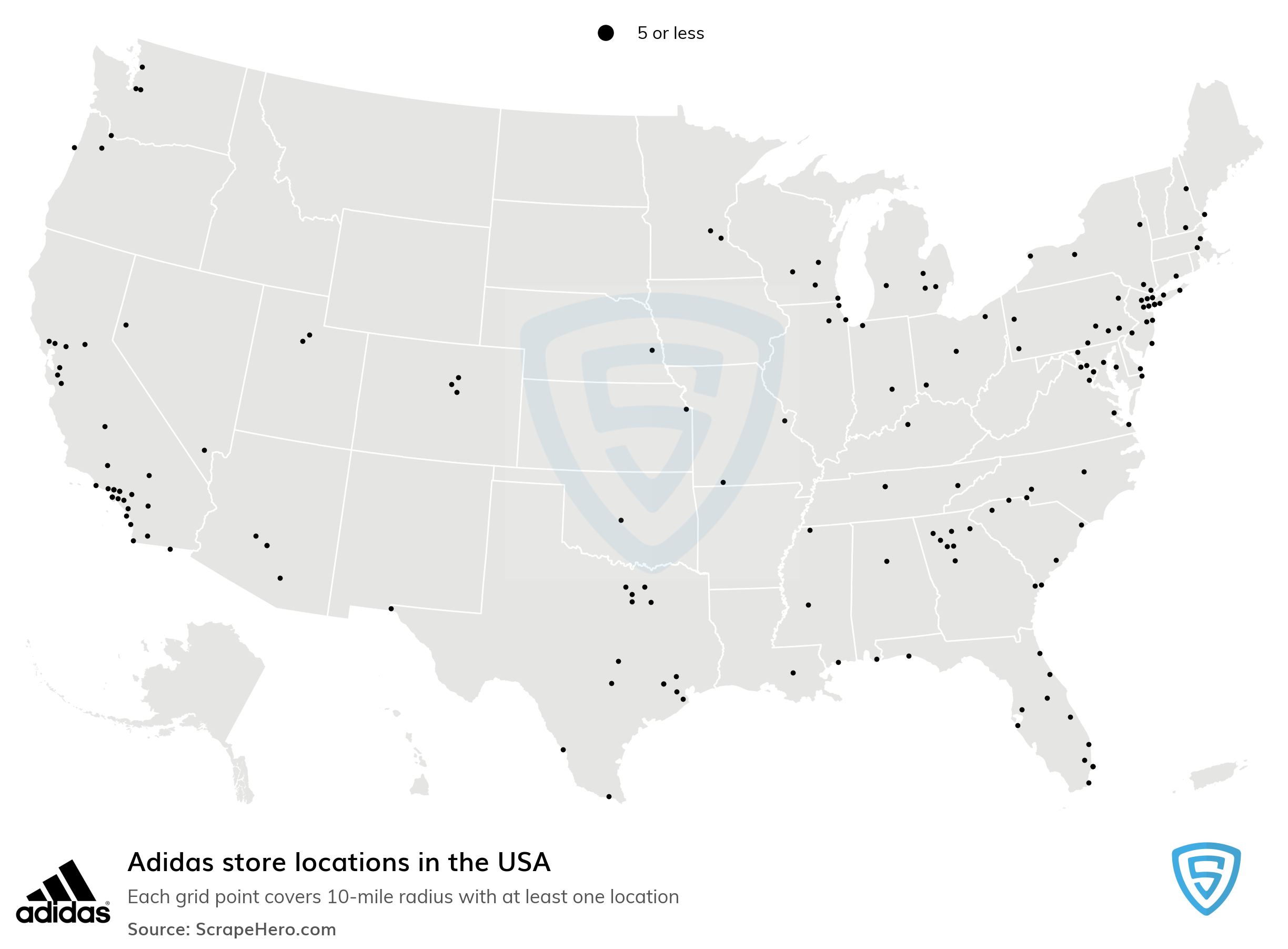 how many adidas stores in the world