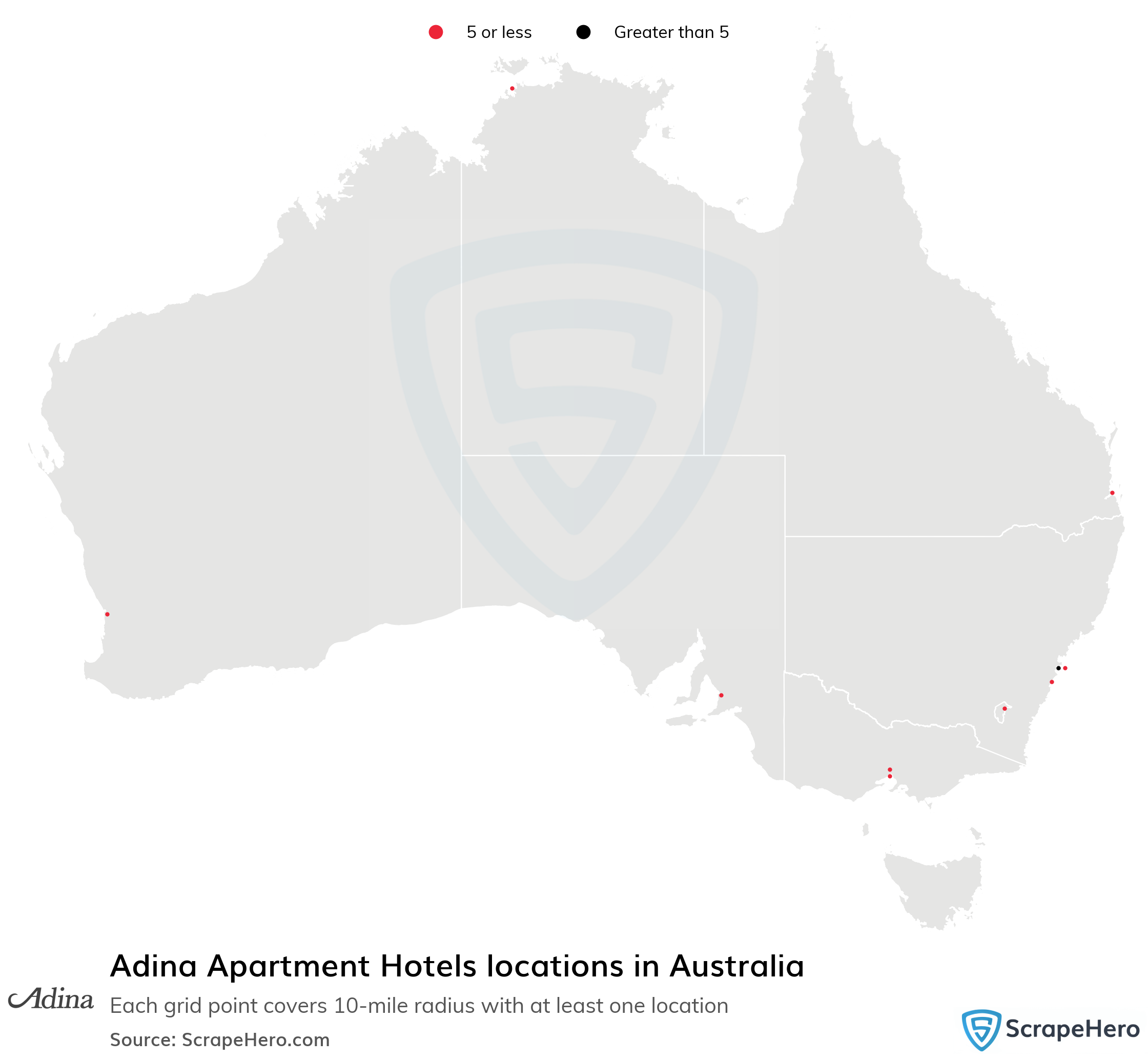 Number of Adina Apartment Hotels locations in Australia in 2025 ...