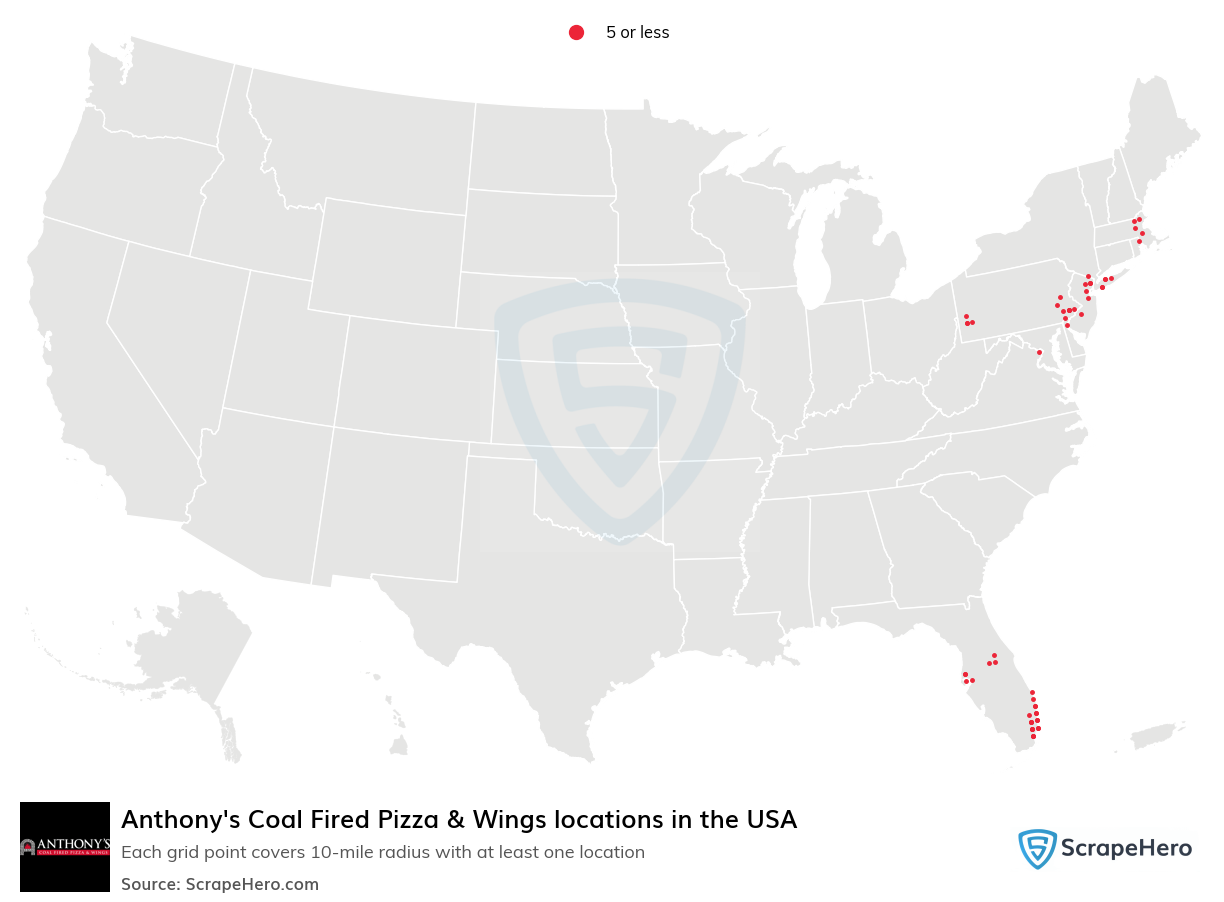 Anthony's Coal Fired Pizza & Wings locations