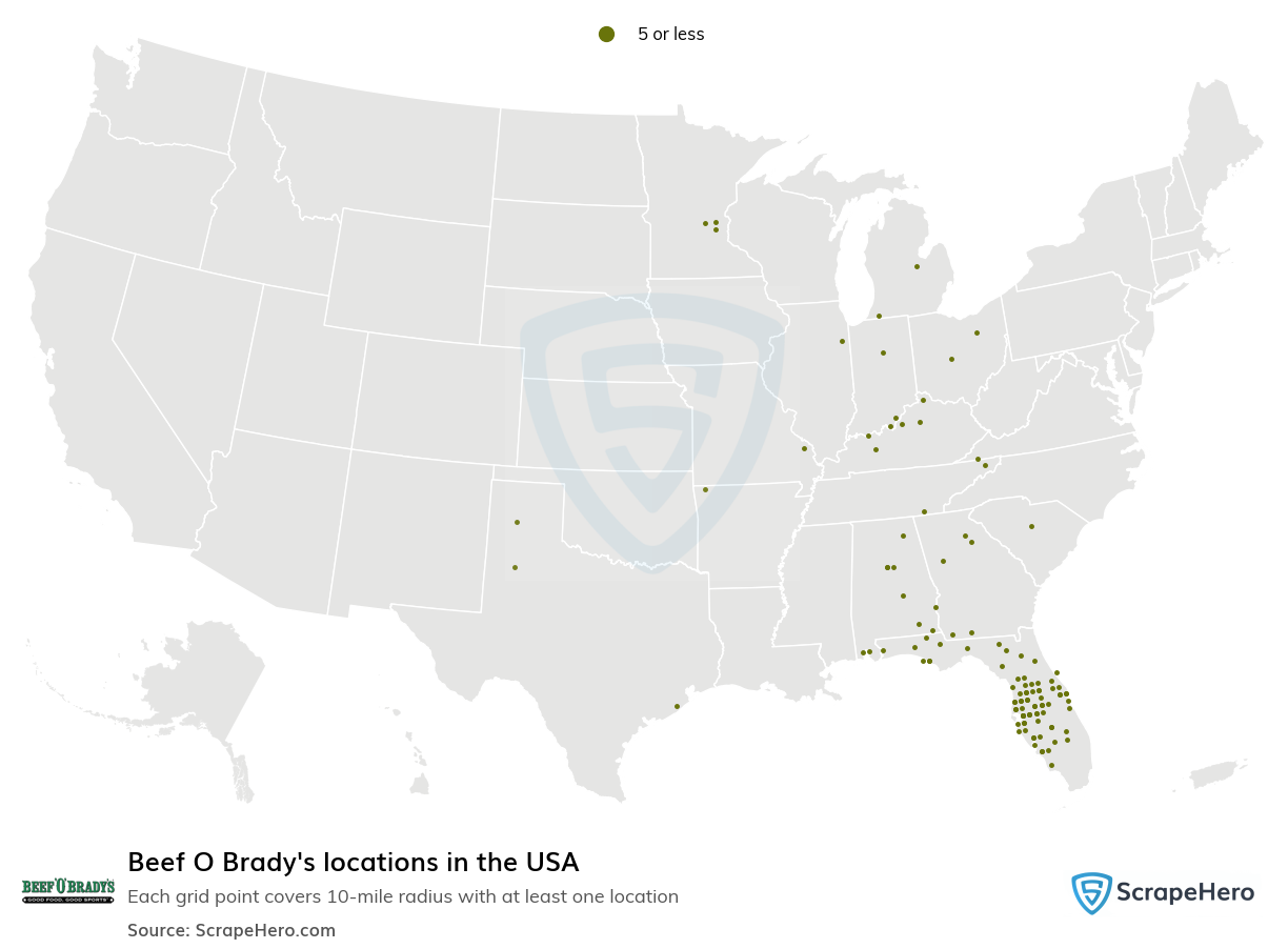 Beef O Brady's locations