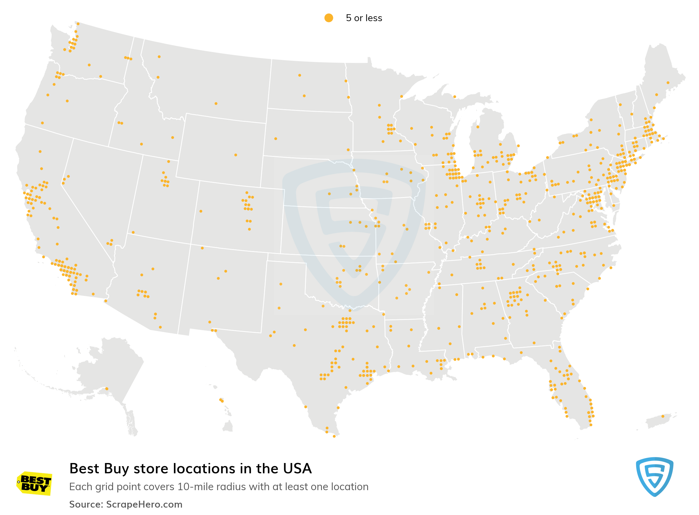 Number of Best Buy locations in the USA in 2024 ScrapeHero