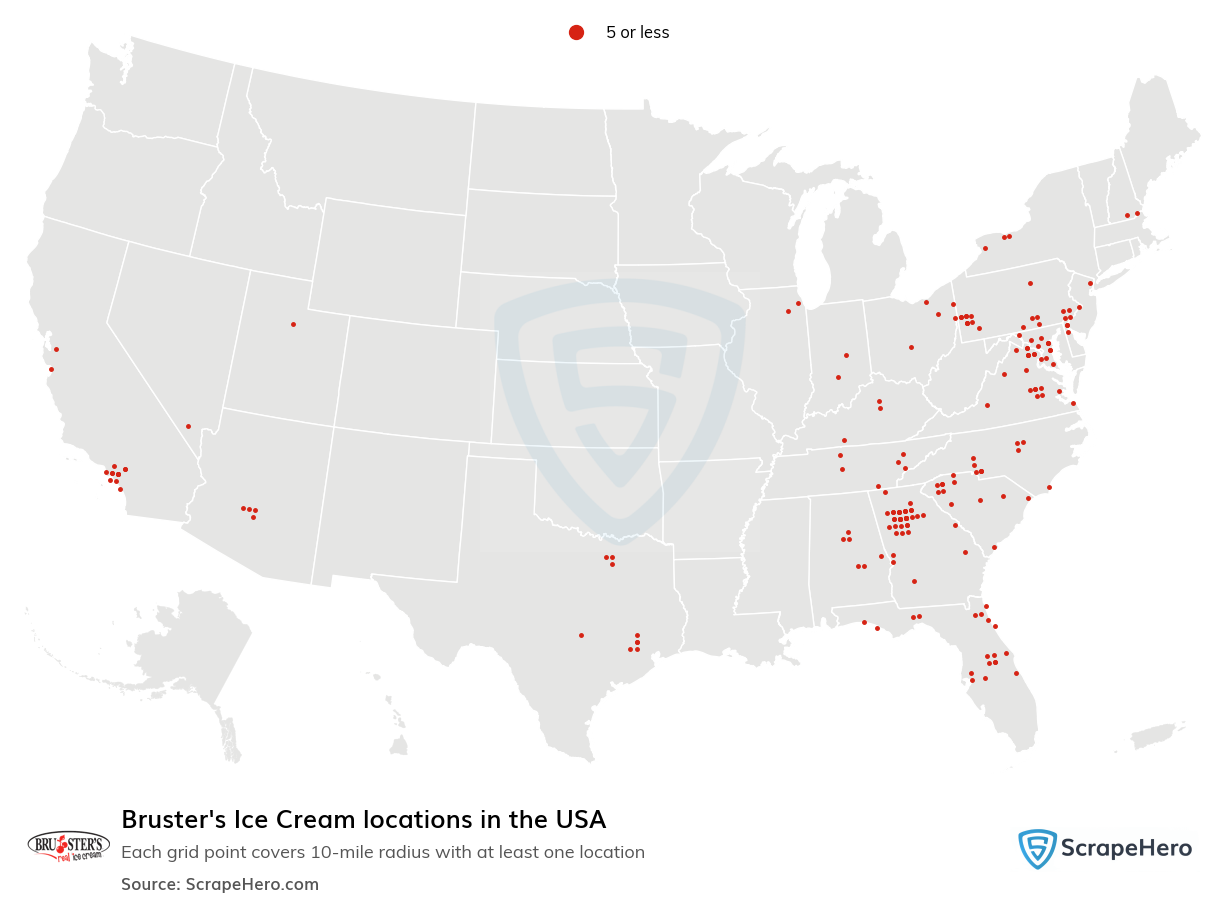 Bruster's Ice Cream locations