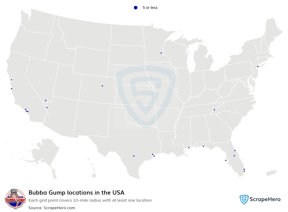 Bubba Gump locations