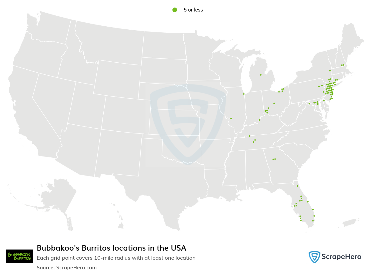 Bubbakoo's Burritos locations