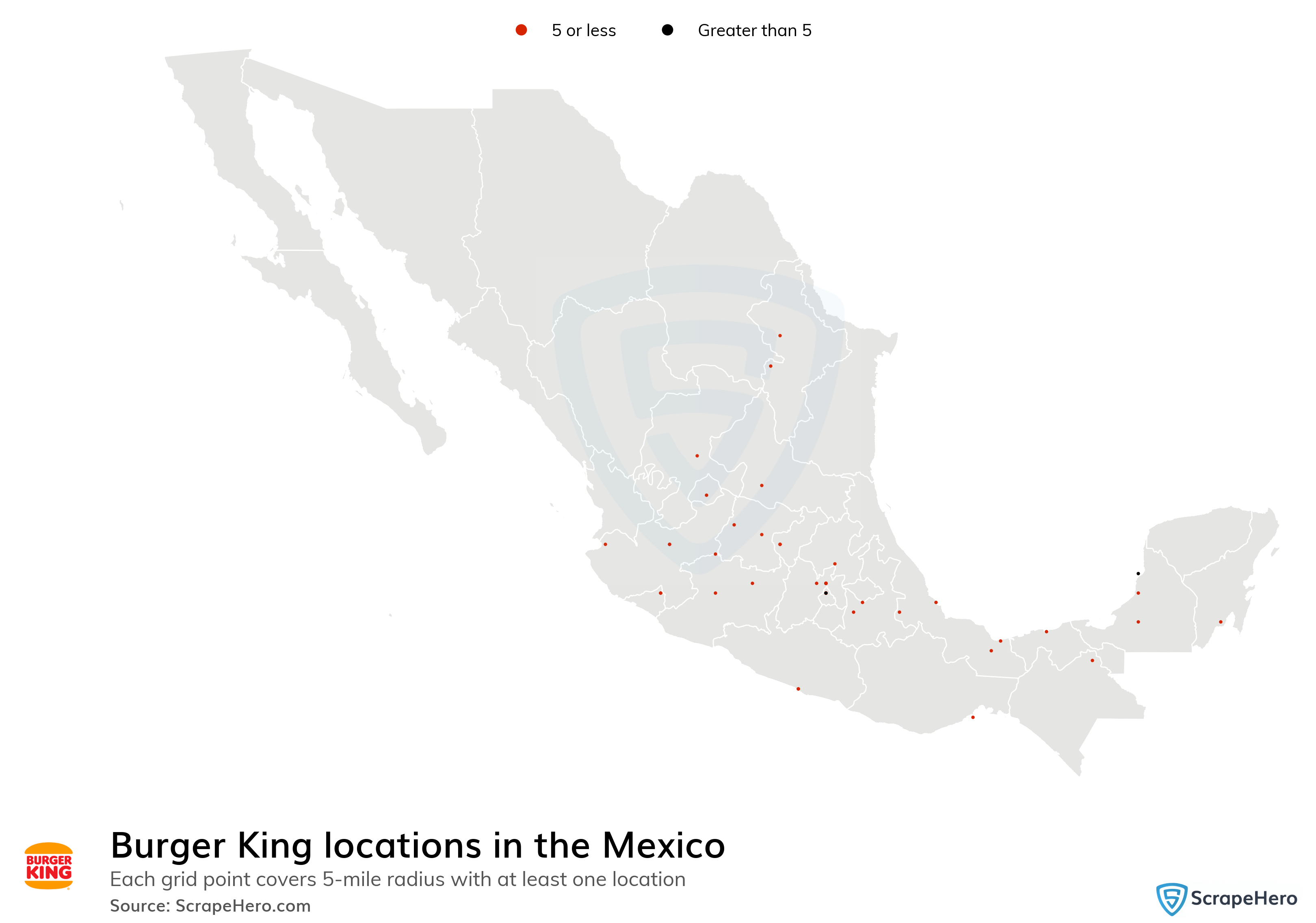 Number of Burger King locations in Mexico in 2024 | ScrapeHero