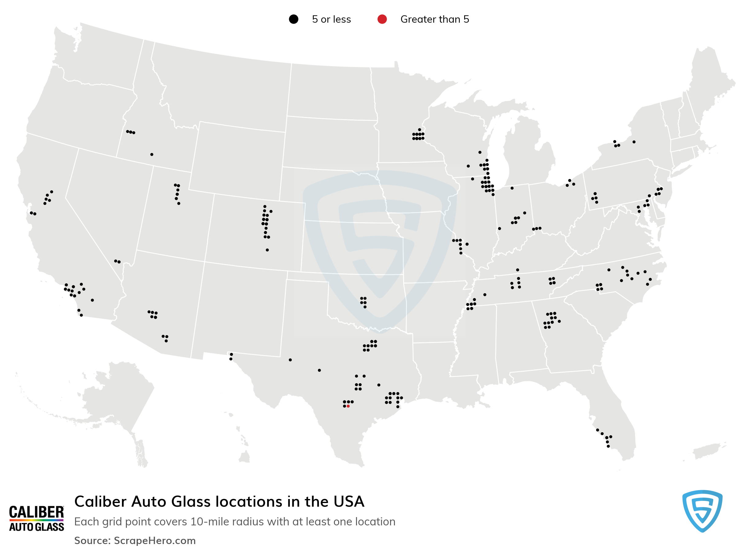 List of all Caliber Auto Glass locations in the USA - ScrapeHero Data Store