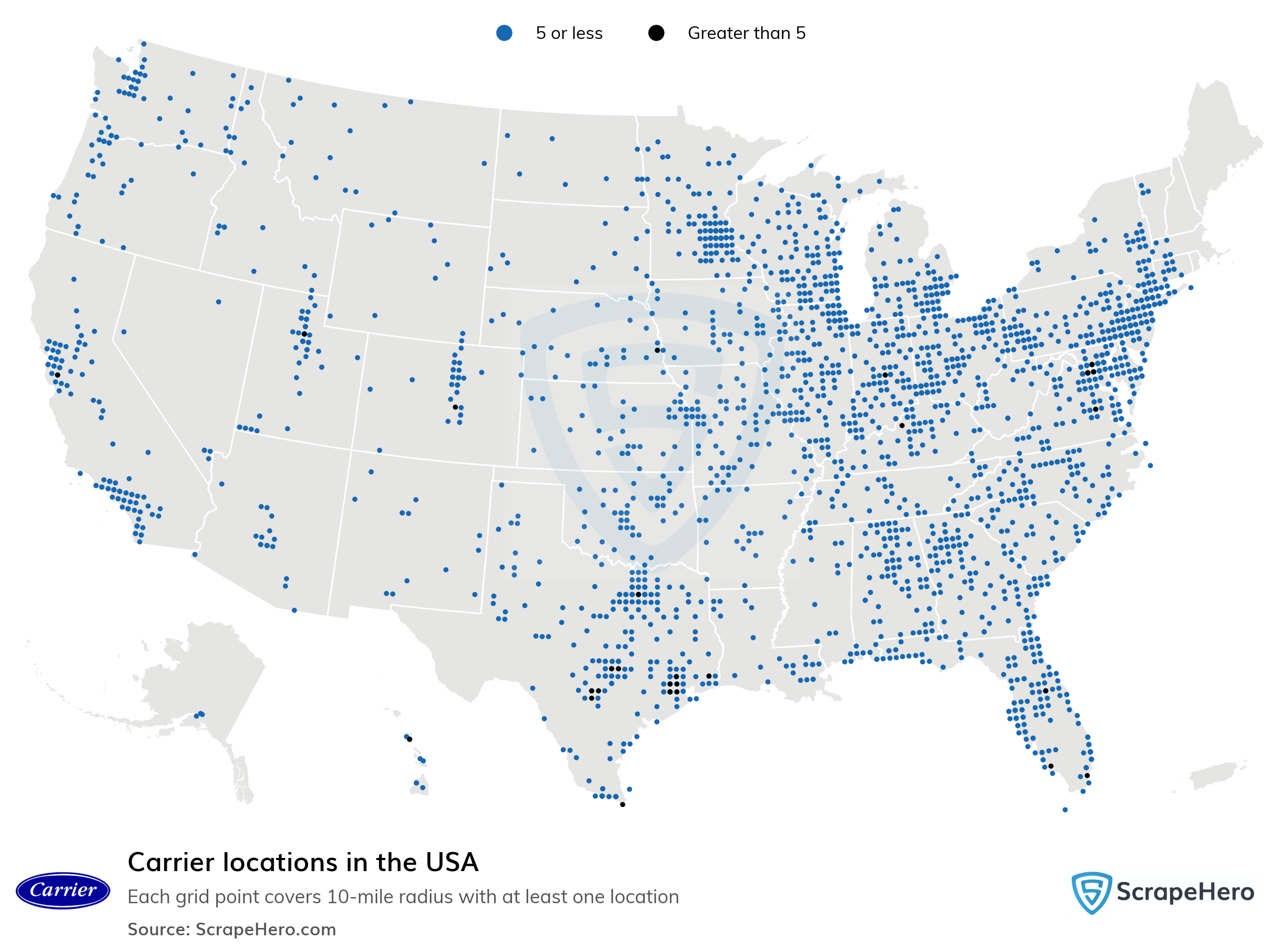 List of all Carrier locations in the USA - ScrapeHero Data Store