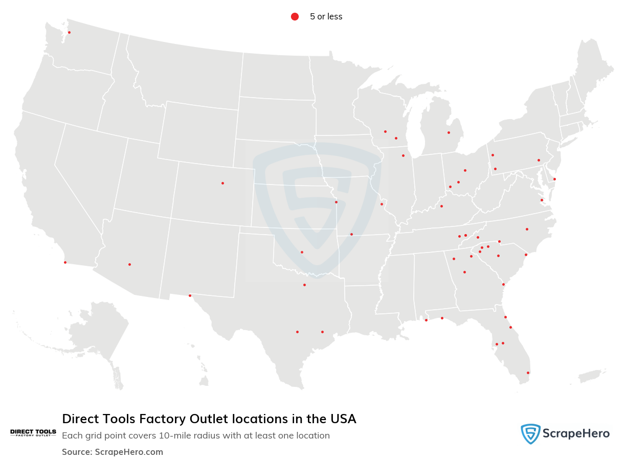 Direct Tools Factory Outlet locations