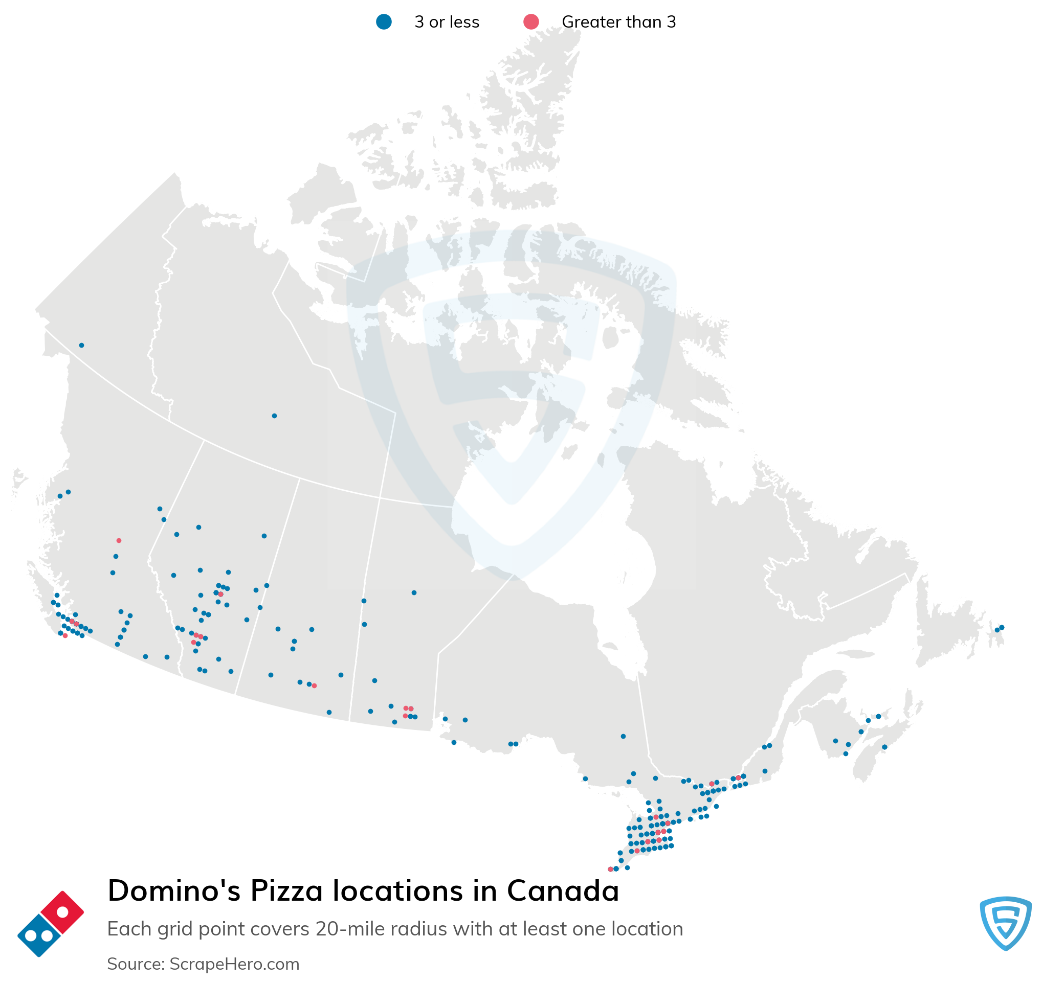 Geleend Slechte factor diep Number of Domino's Pizza locations in Canada in 2021 | ScrapeHero