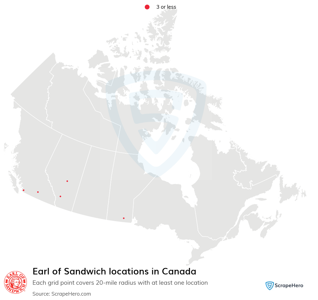 Earl of Sandwich locations