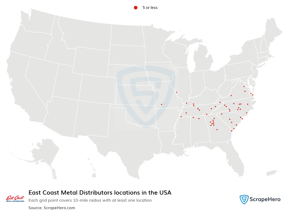 East Coast Metal Distributors locations