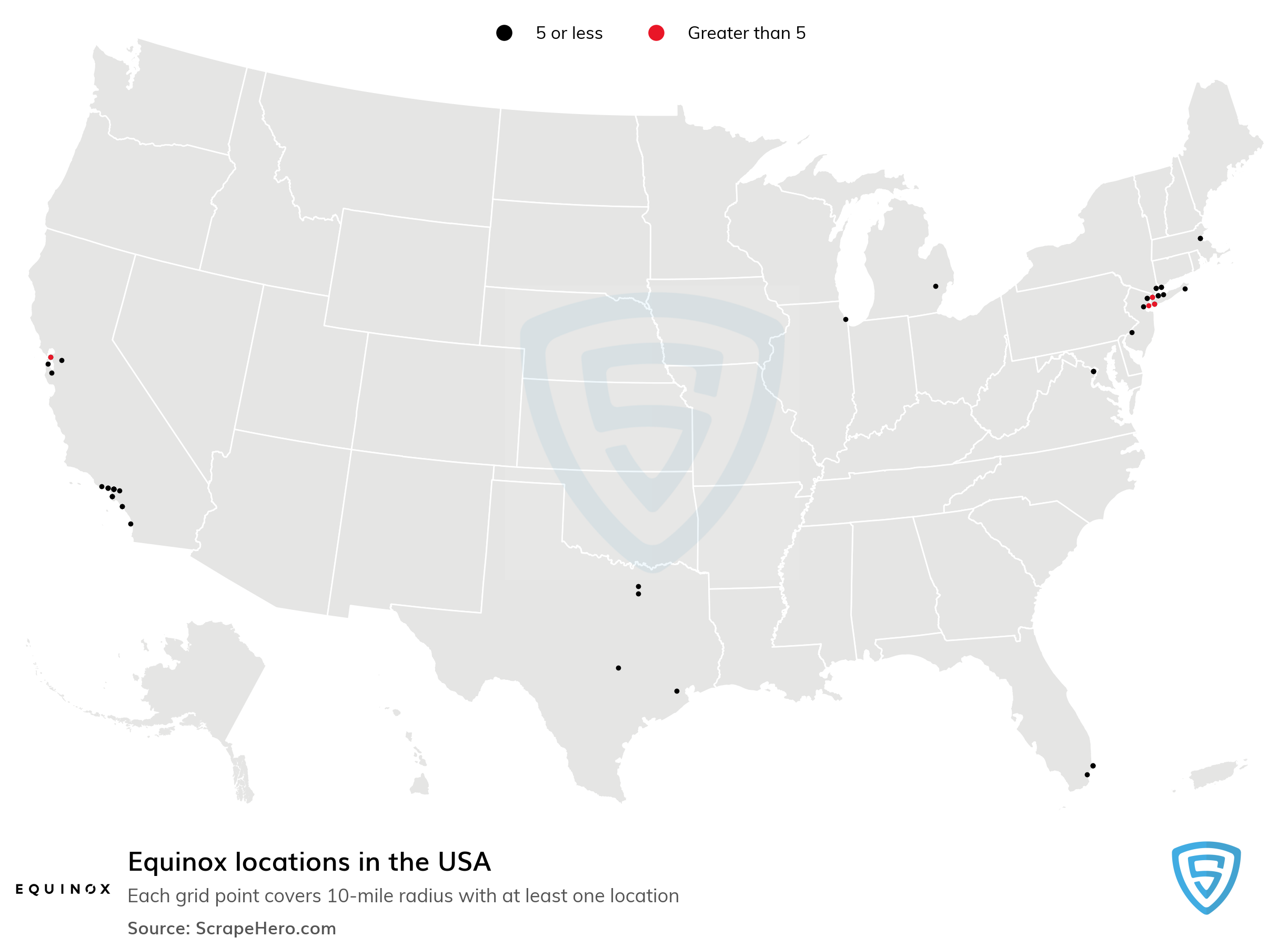 Number of Equinox locations in the USA in 2024 ScrapeHero