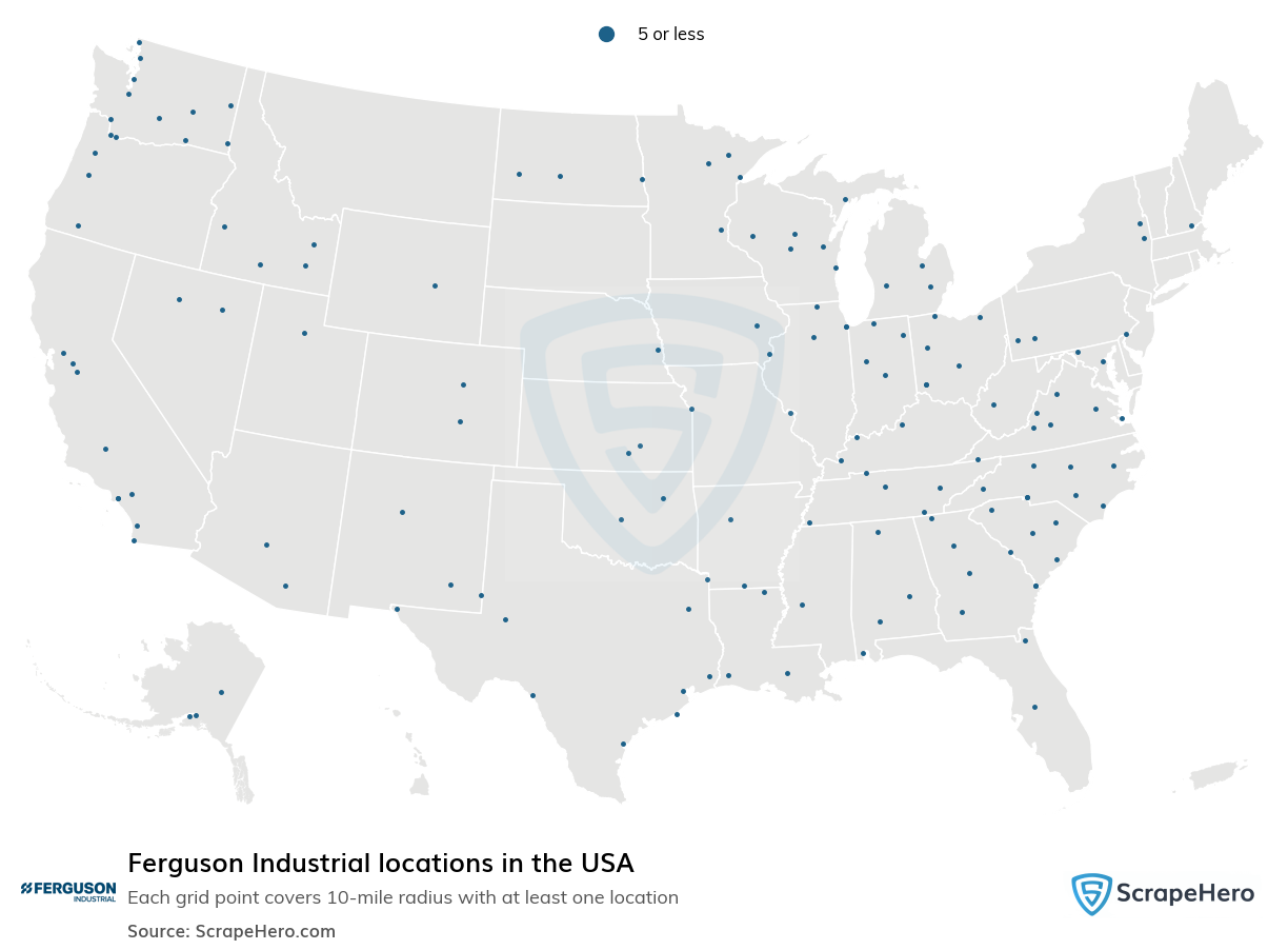 Number of Ferguson Industrial locations in the USA in 2024 | ScrapeHero