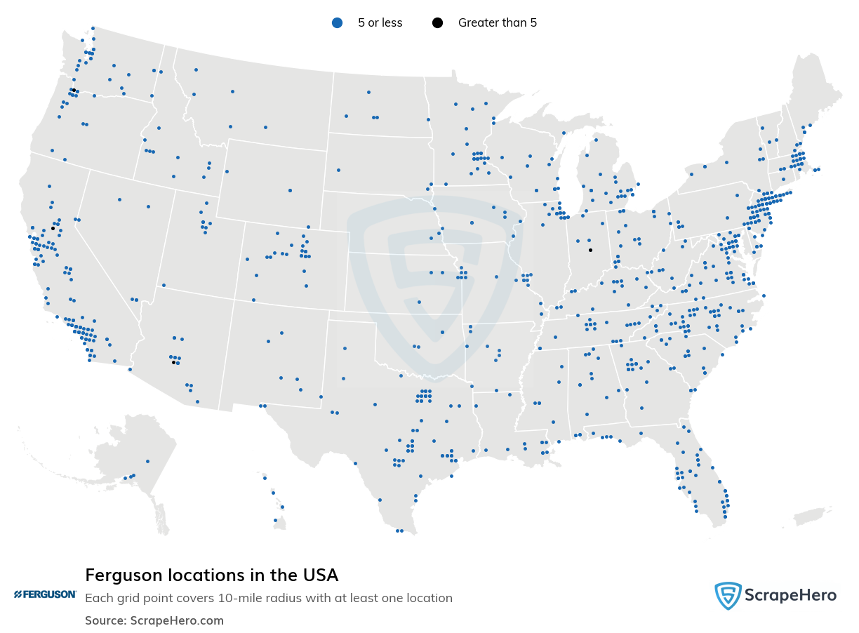 List of all Ferguson locations in the USA - ScrapeHero Data Store