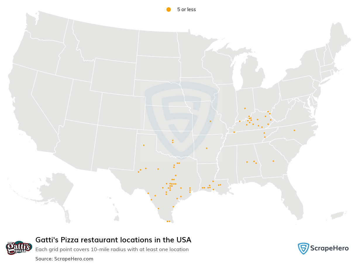 Gatti's Pizza restaurant locations