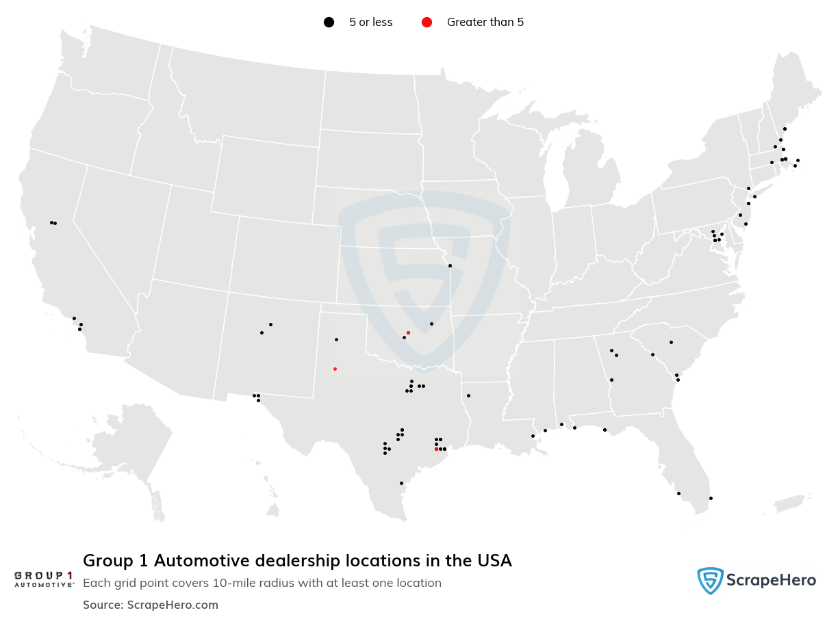 Number Of Group 1 Automotive Locations In The USA In 2022 ScrapeHero