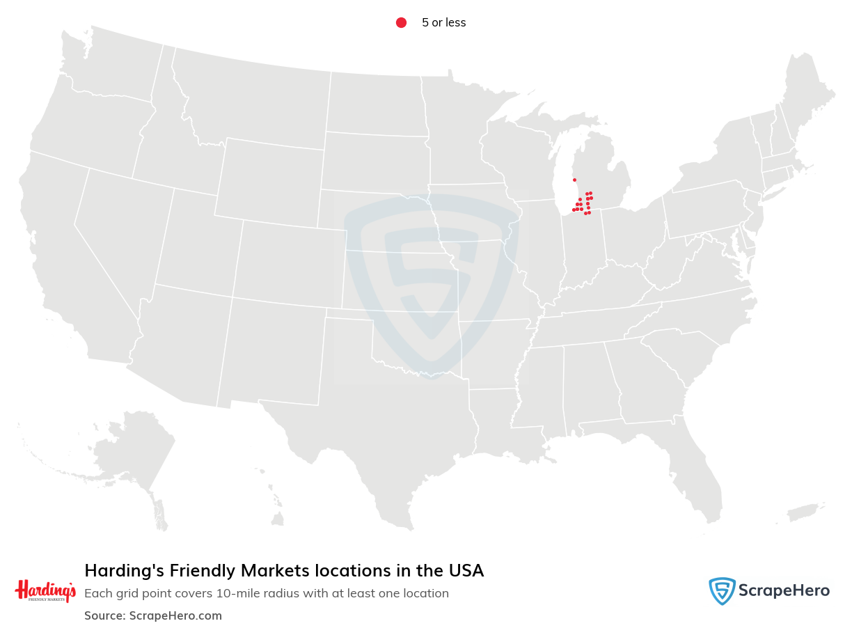 Harding's Friendly Markets locations