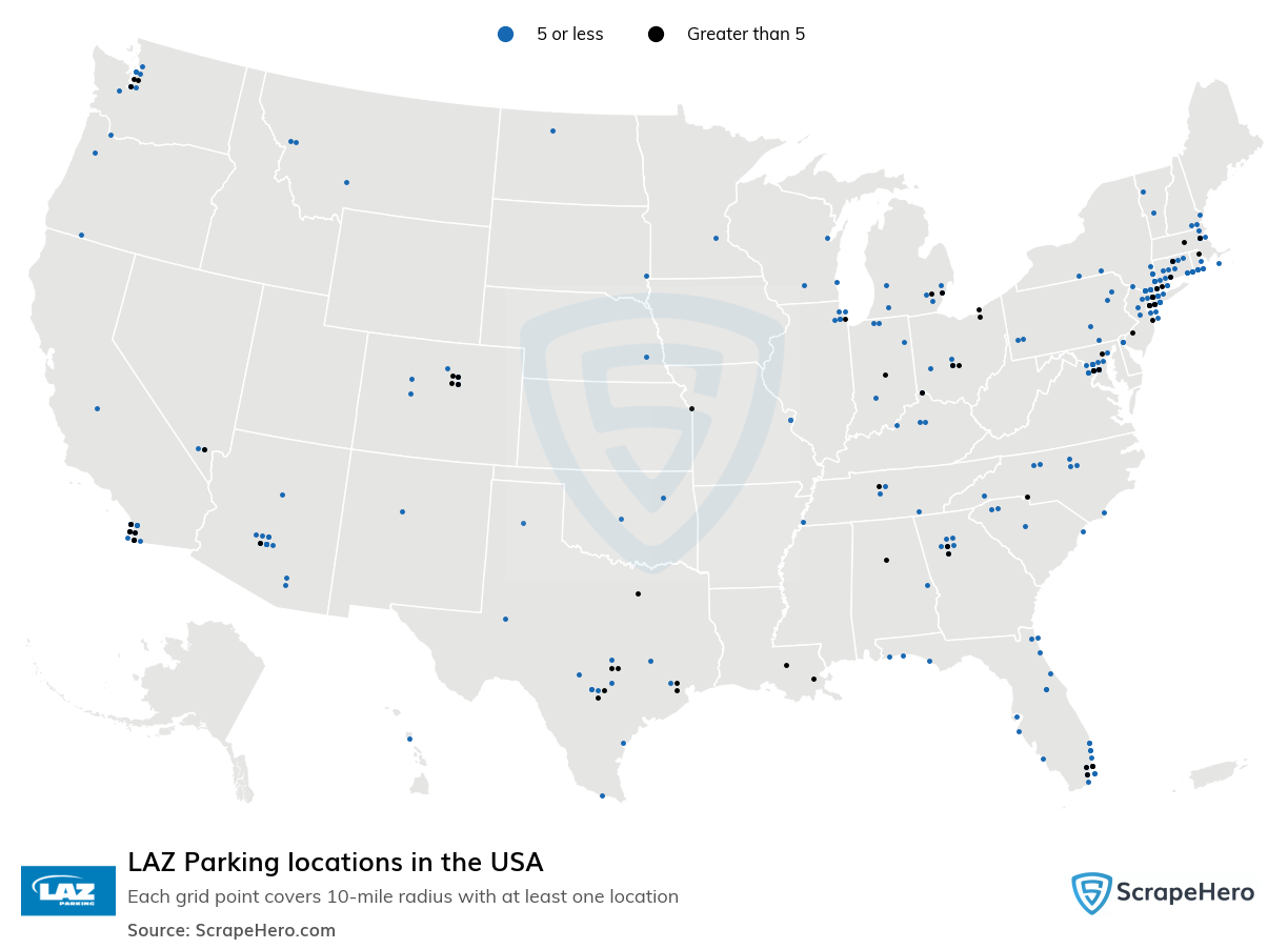 LAZ Parking locations