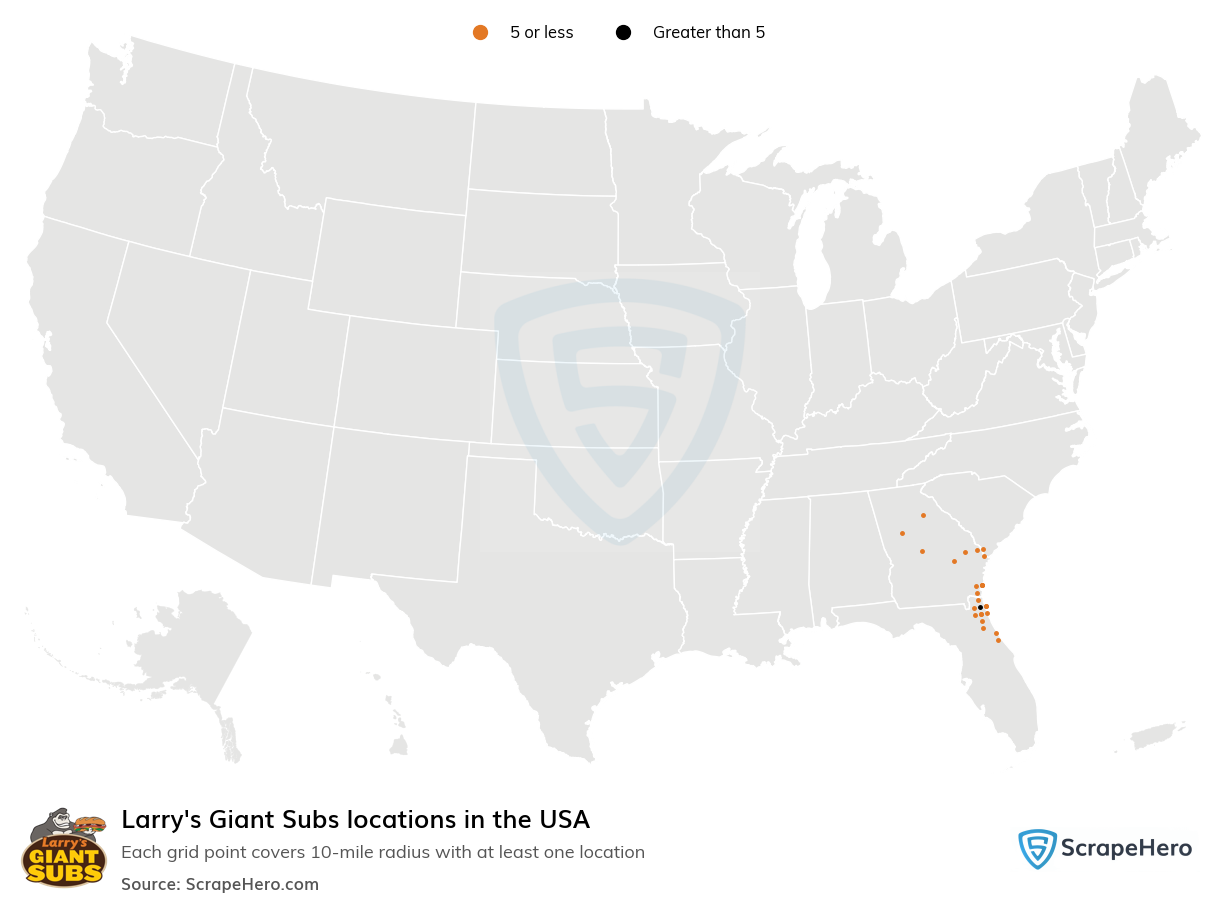 Larry's Giant Subs locations