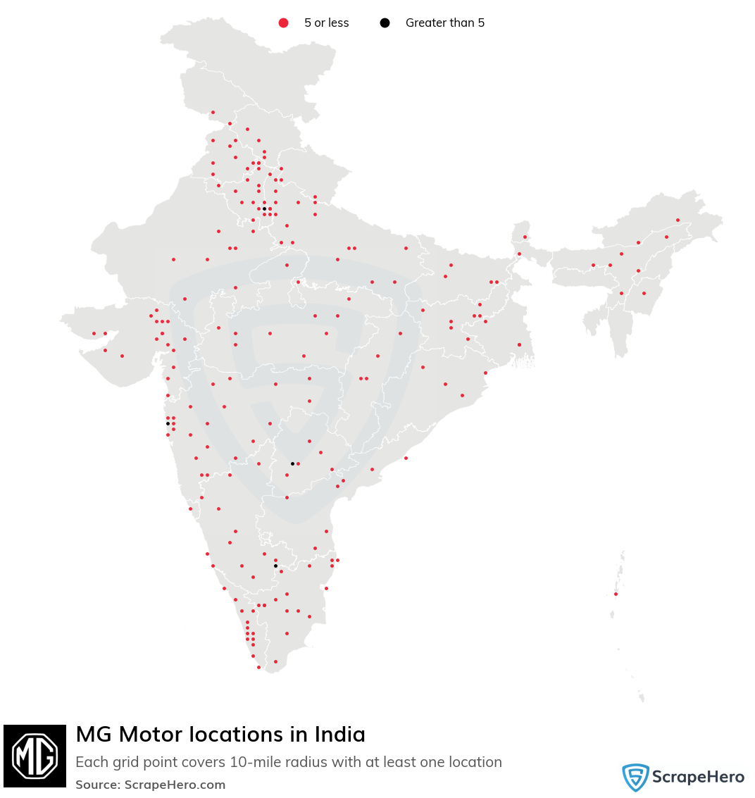 MG Motor locations