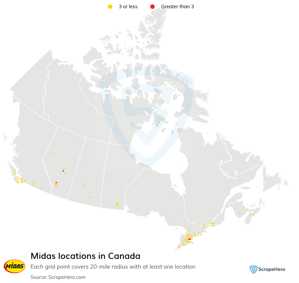 Midas locations