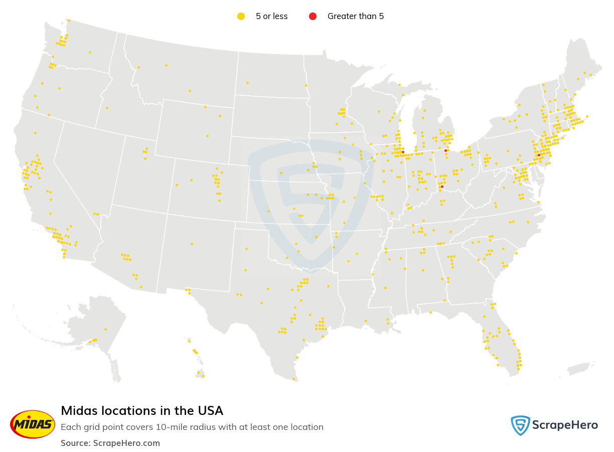 Midas locations