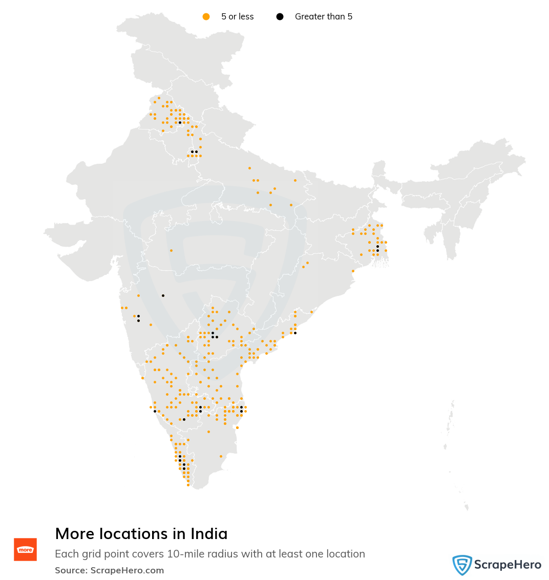 Map of More locations in India