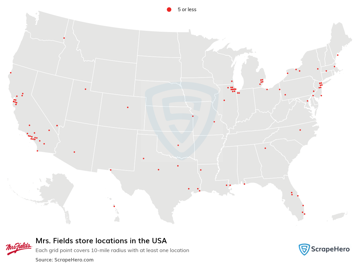 Mrs. Fields store locations