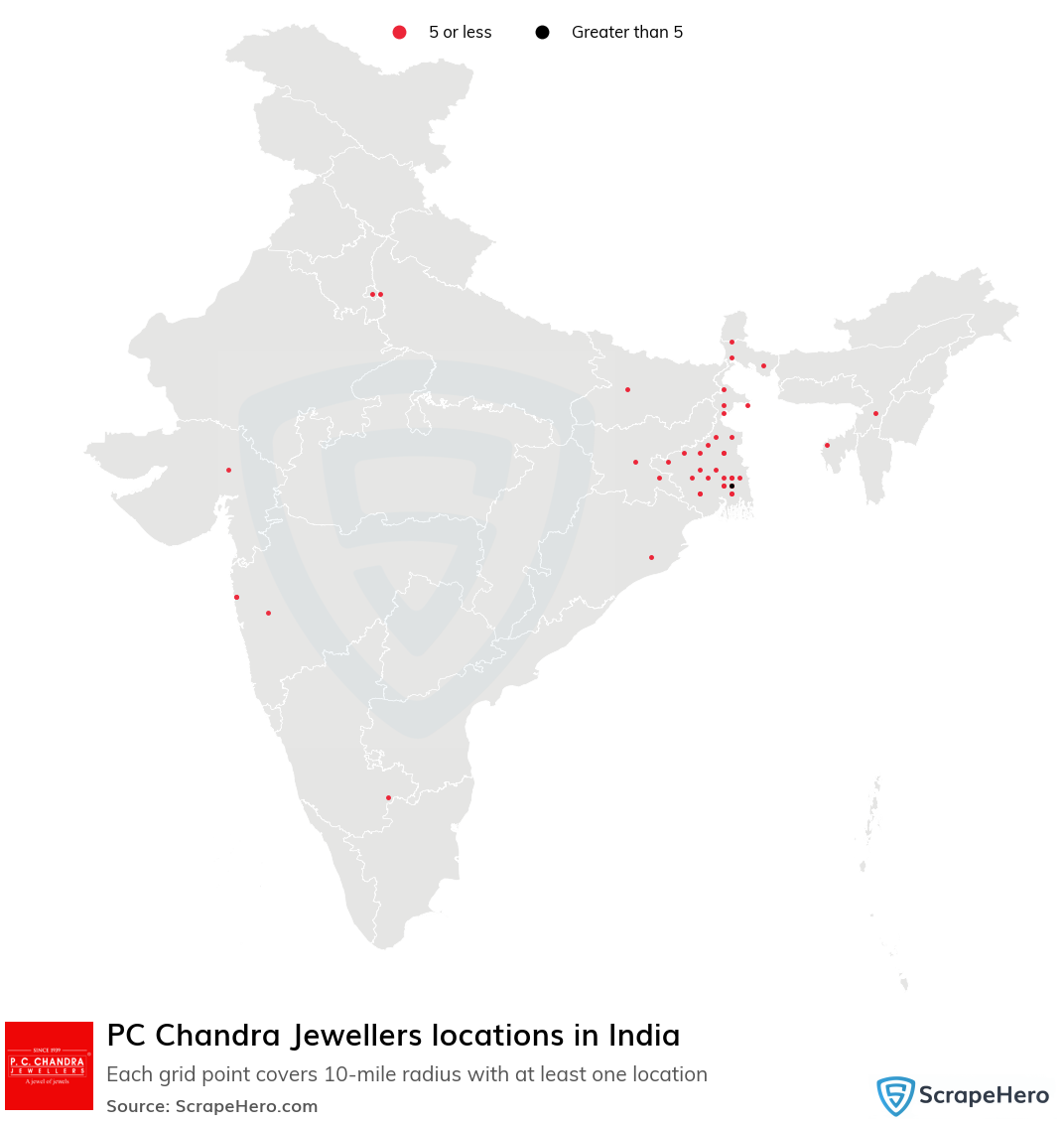 PC Chandra Jewellers locations