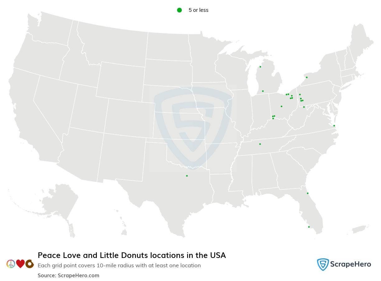 Peace Love and Little Donuts locations