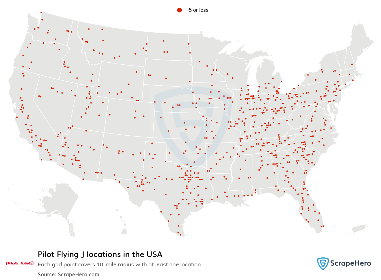 Map of  locations in the United States in 2025