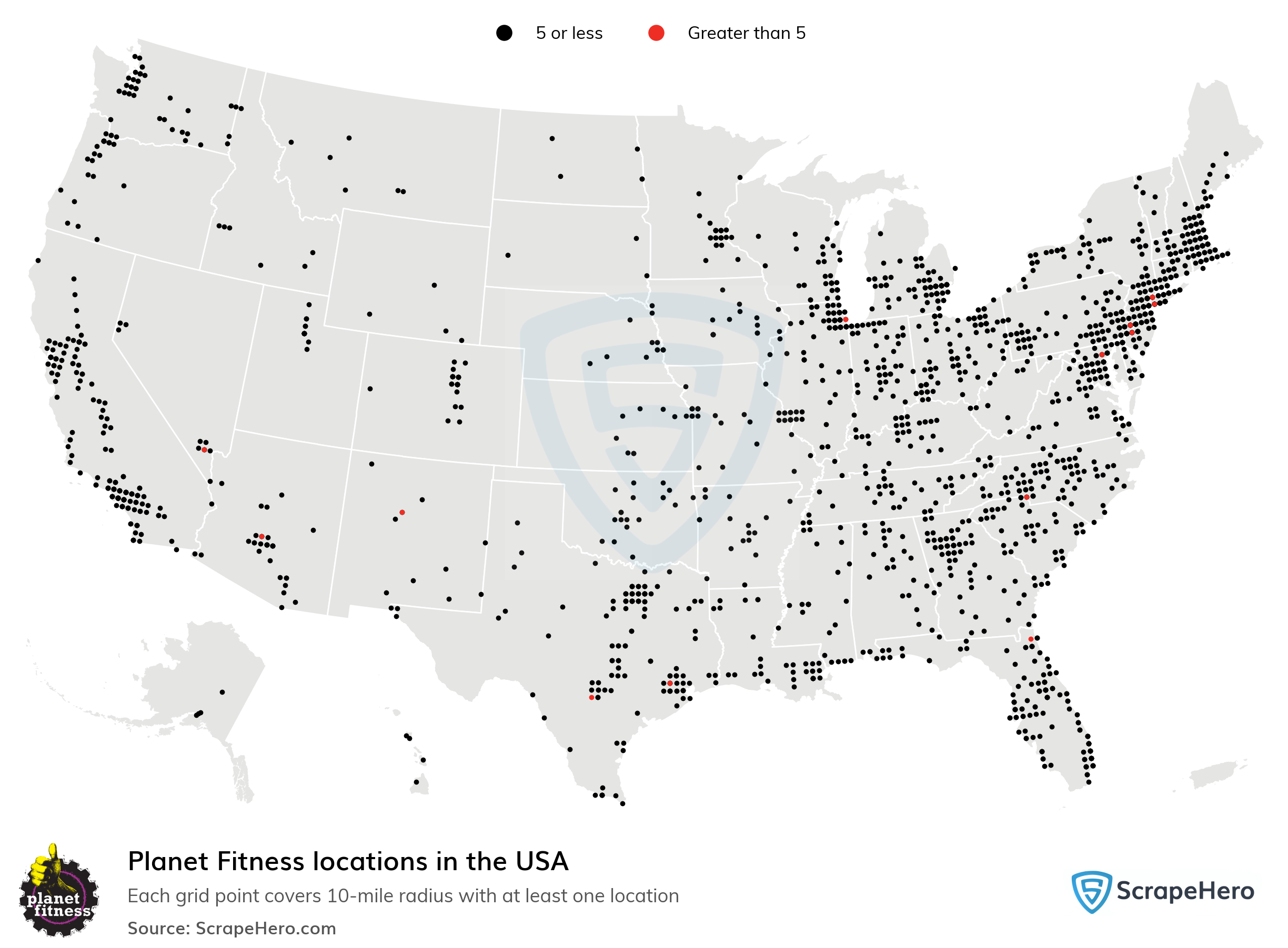 LA Fitness locations in the USA