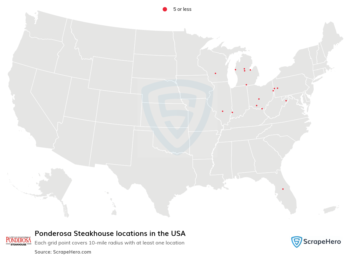 Ponderosa Steakhouse locations