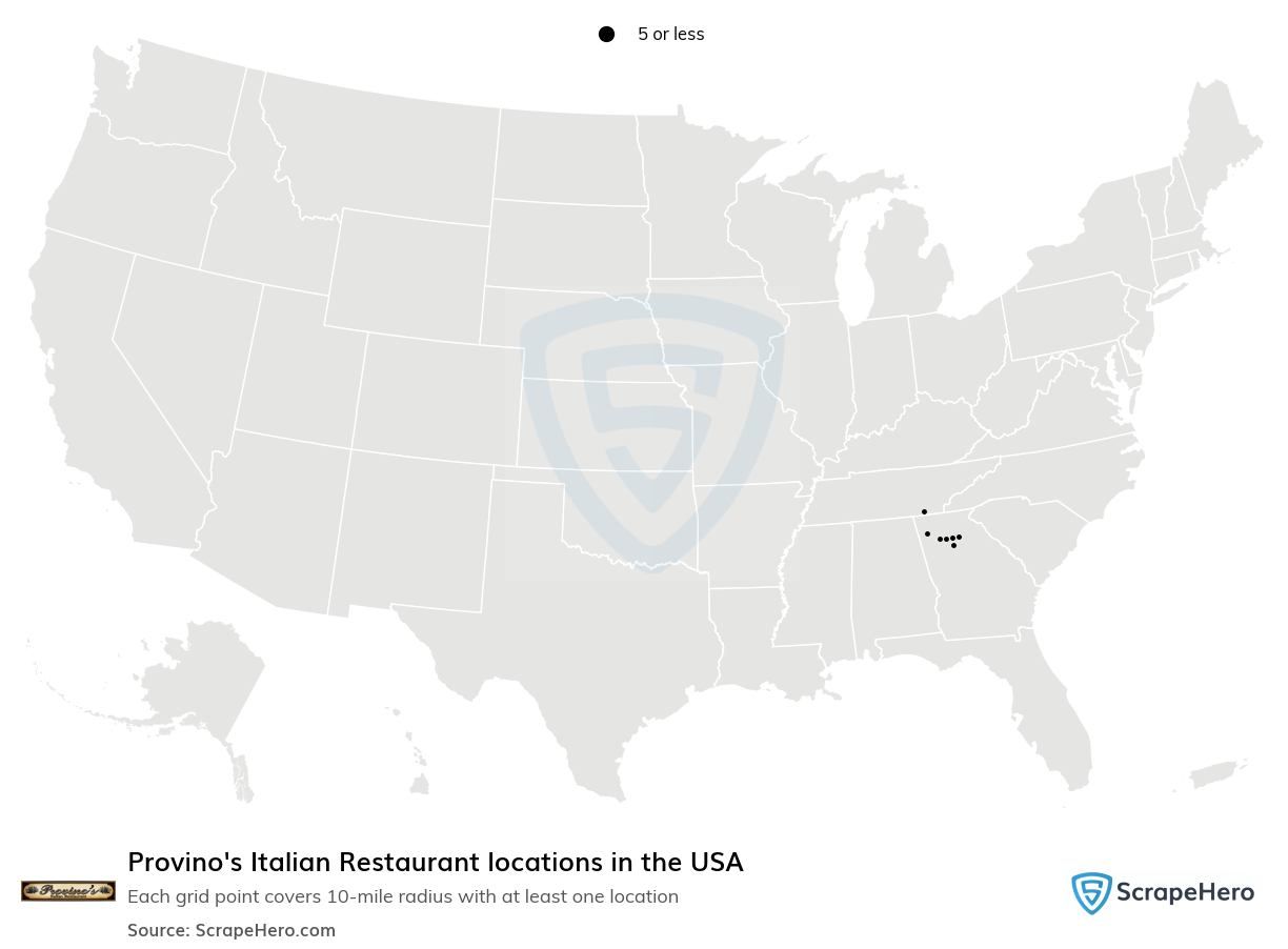 Provino's Italian Restaurant locations