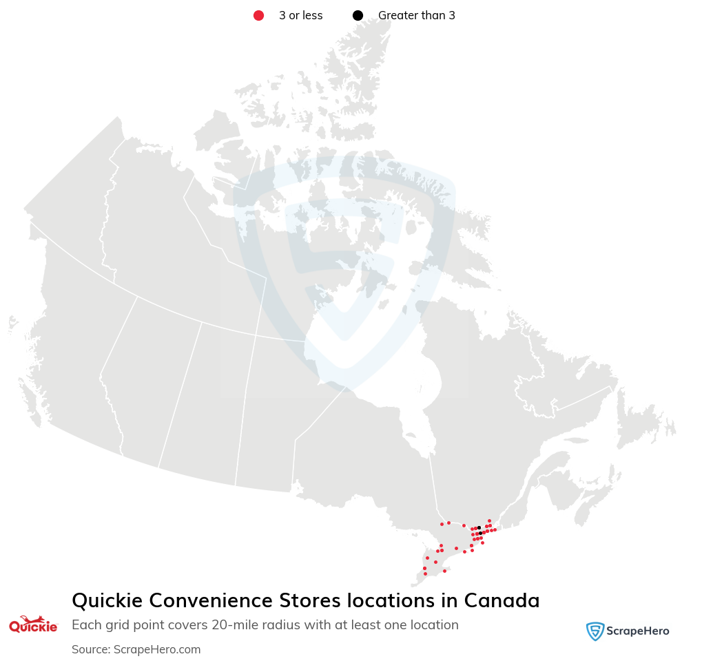 Quickie Convenience Stores locations