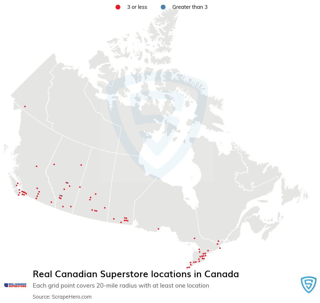 Number of Real Canadian Superstore locations in Canada in 2024