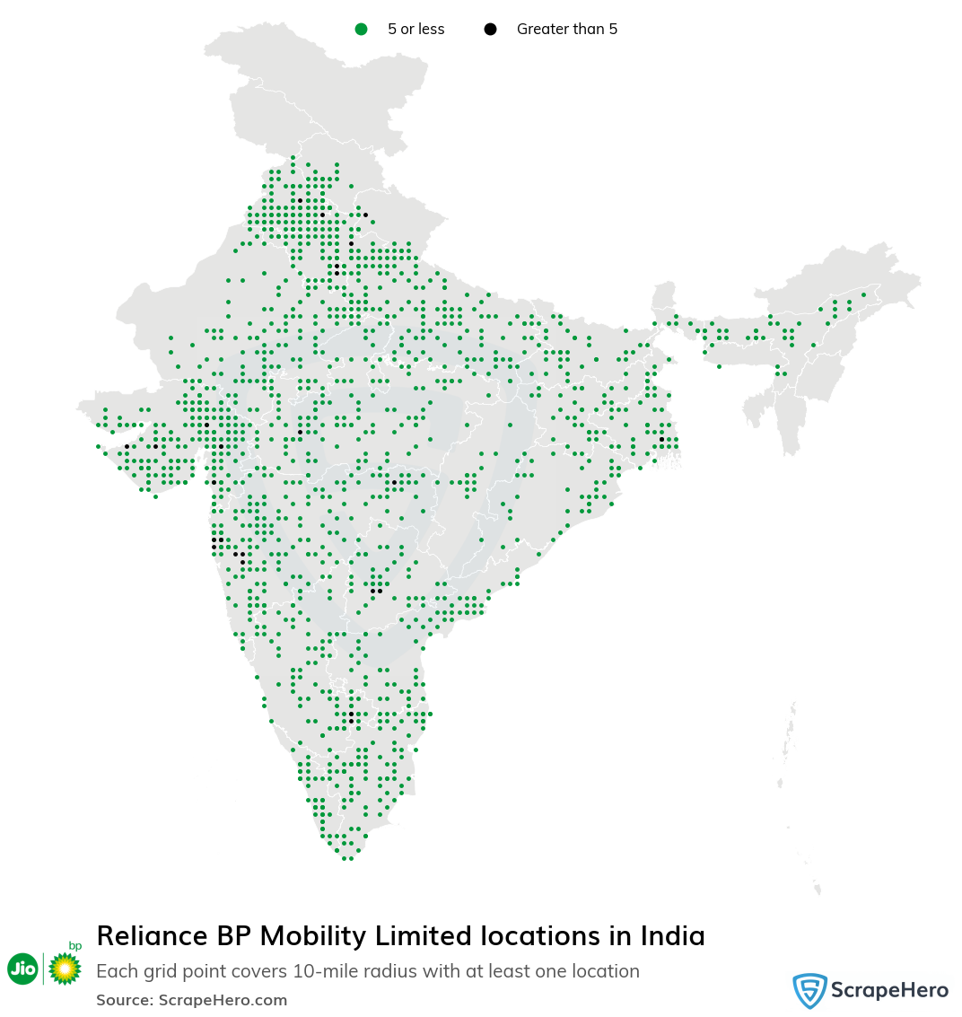 Reliance BP Mobility Limited locations