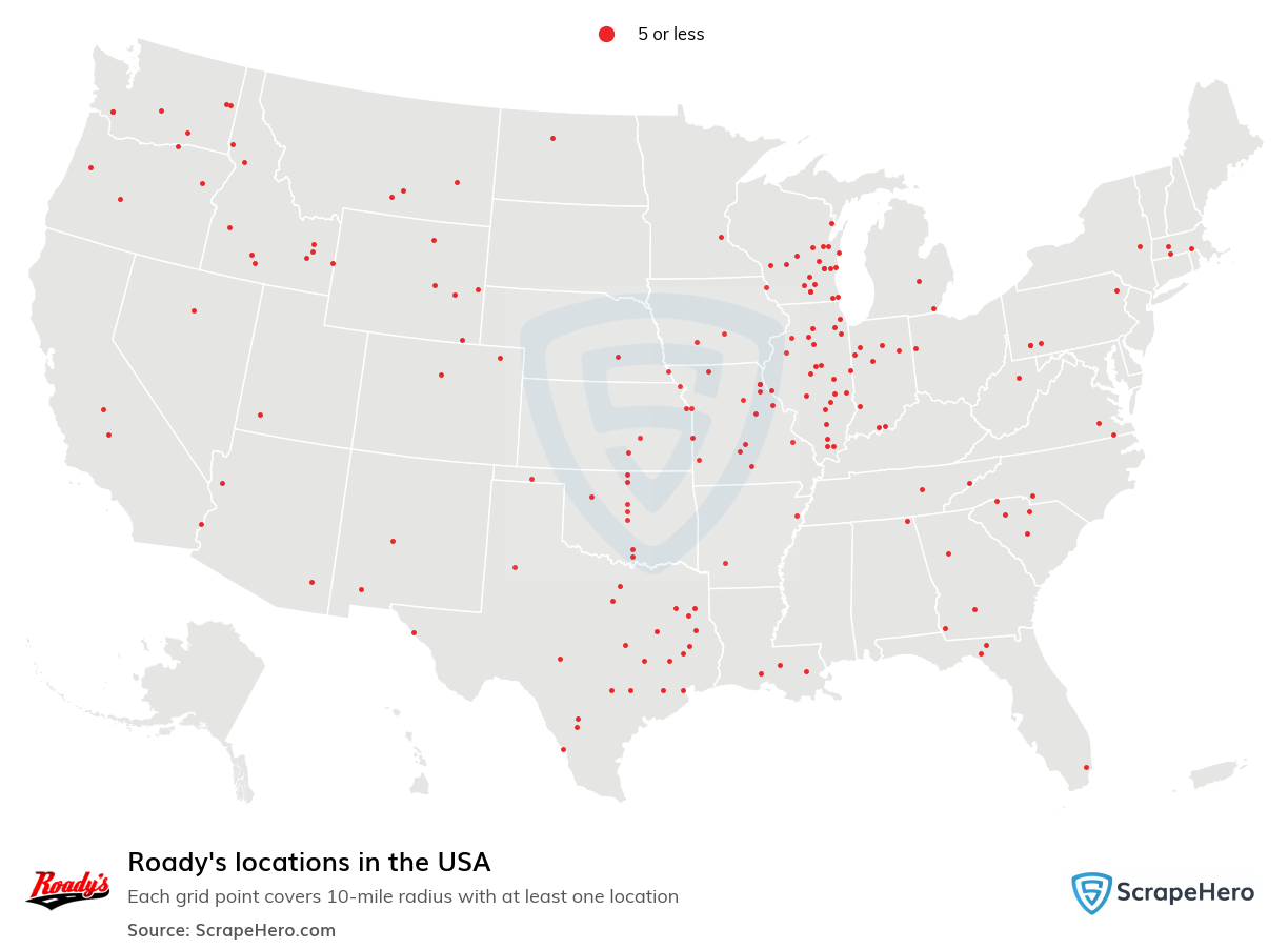 Map of  locations in the United States in 2025