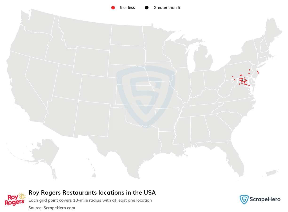 Roy Rogers Restaurants locations