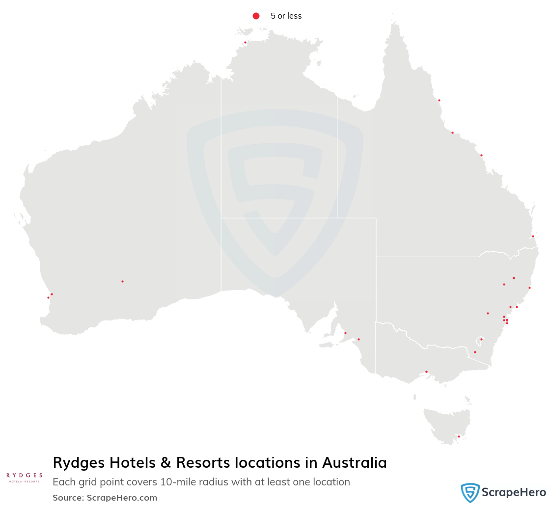 Rydges Hotels & Resorts locations