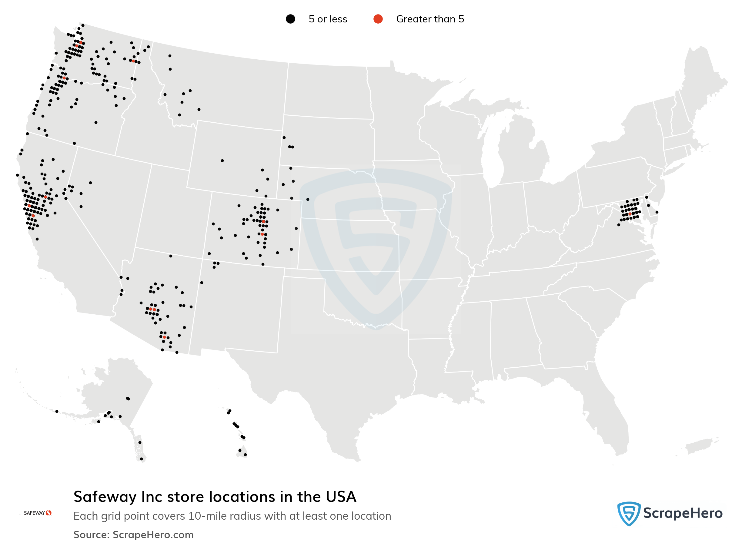 Number of Safeway Inc locations in the USA in 2024
