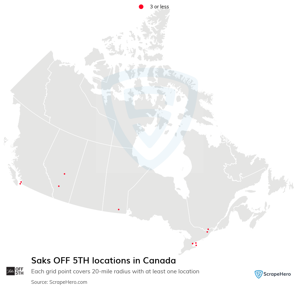 Saks OFF 5TH locations