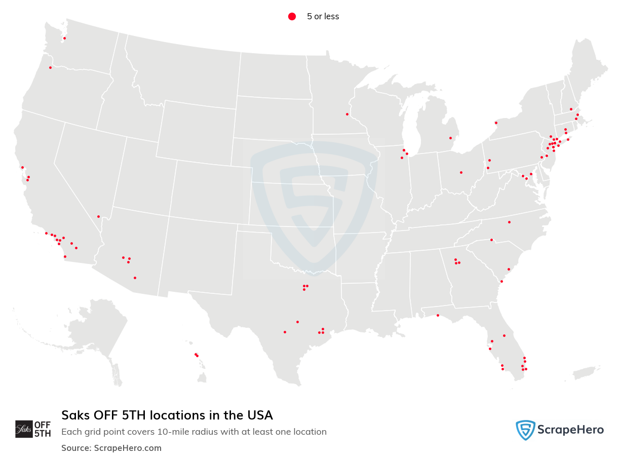 Saks OFF 5TH locations