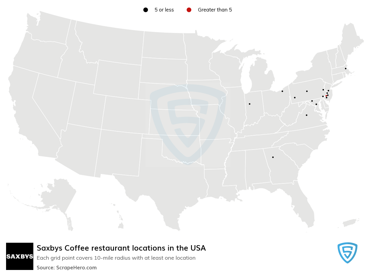 Saxbys Coffee restaurant locations