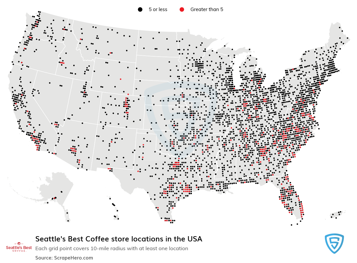 Seattle's Best Coffee store locations