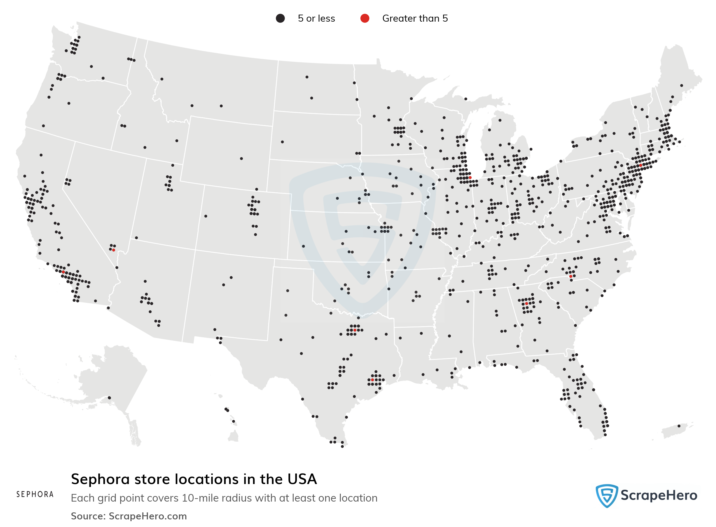 Number of Sephora locations in the USA in 2024 ScrapeHero
